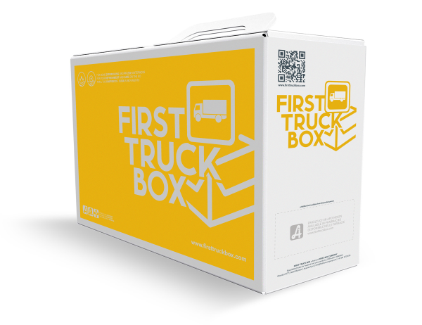 Bild zeigt die FIRST TRUCK BOX, eine gelbe Box