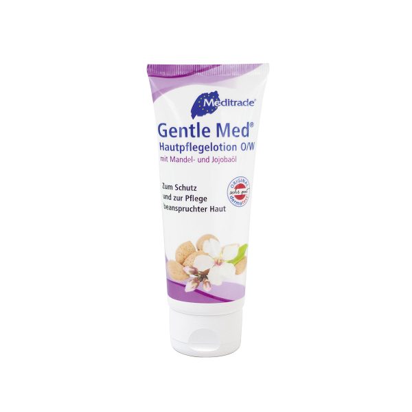 Das Bild zeigt eine 100 ml Tube der Gentle Med Hautpflegelotion O/W